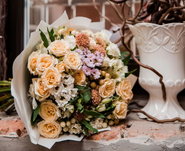 Yellow Tulip & Baby's Breath