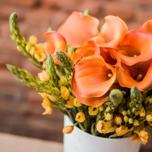 Pink Dahlia & Calla Lilies